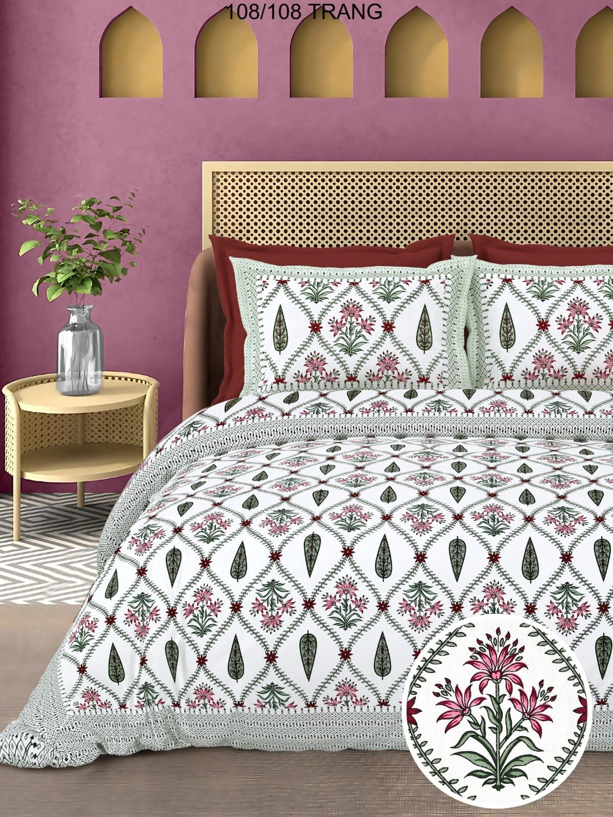 Cotton Printed Double Bedsheet 108*108