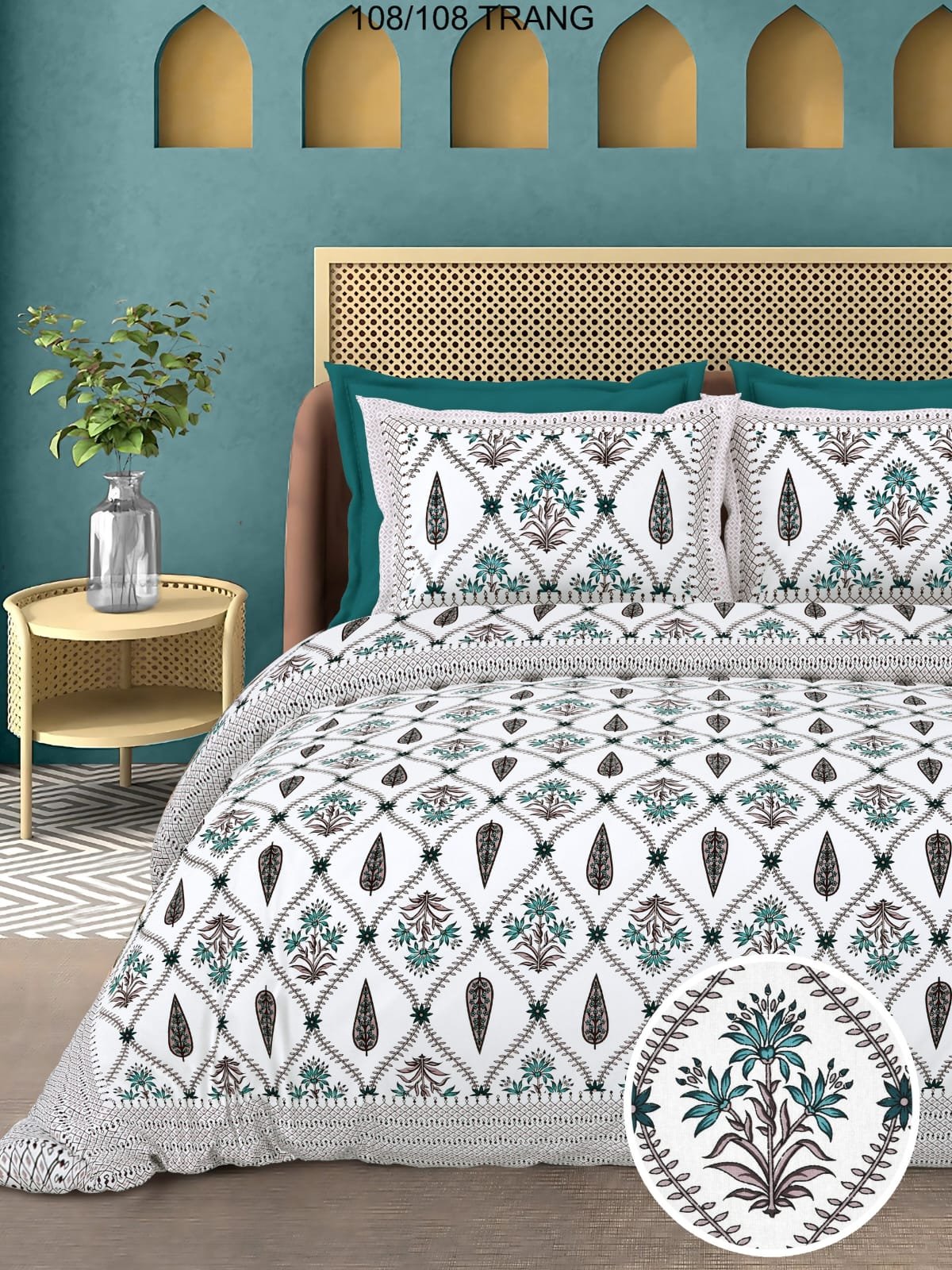 Cotton Printed Double Bedsheet 108*108