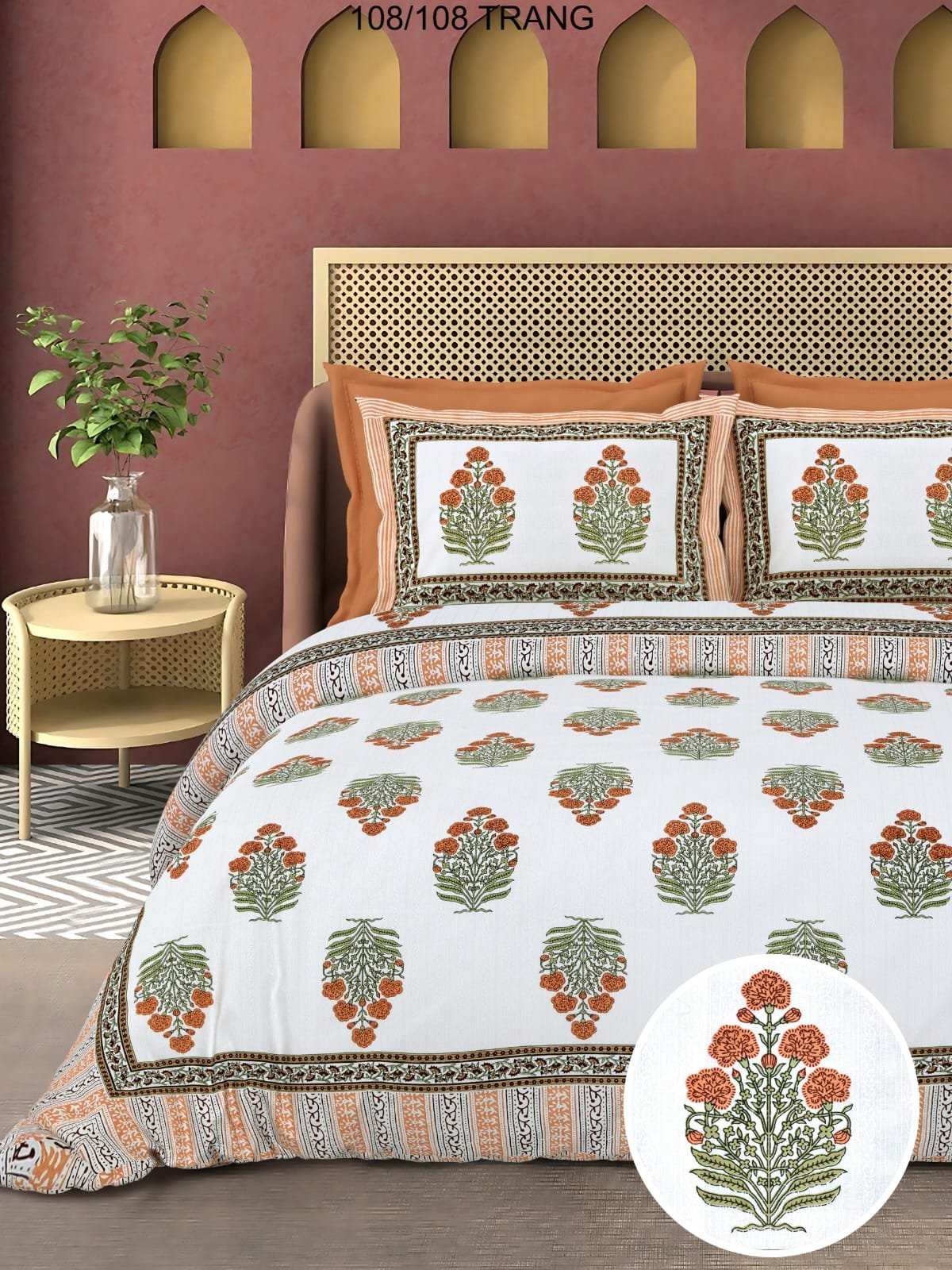 Cotton Printed Double Bedsheet 108*108