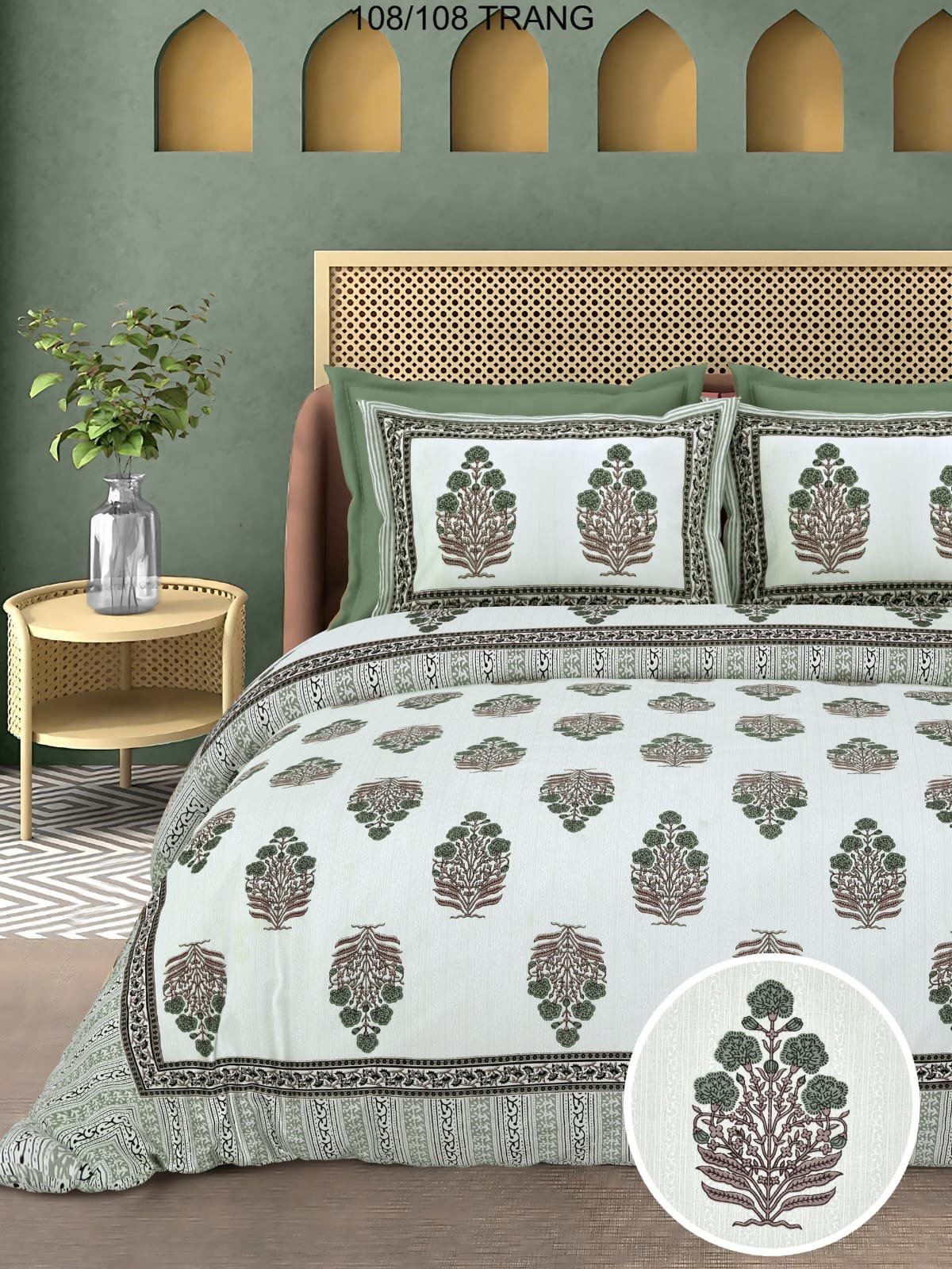 Cotton Printed Double Bedsheet 108*108