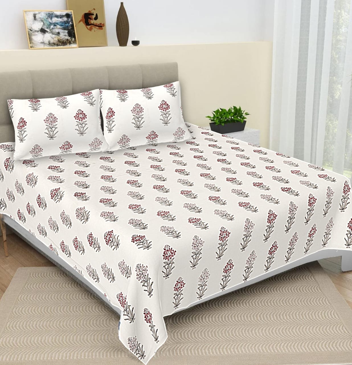 Cotton Printed Double Bedsheet 108*108
