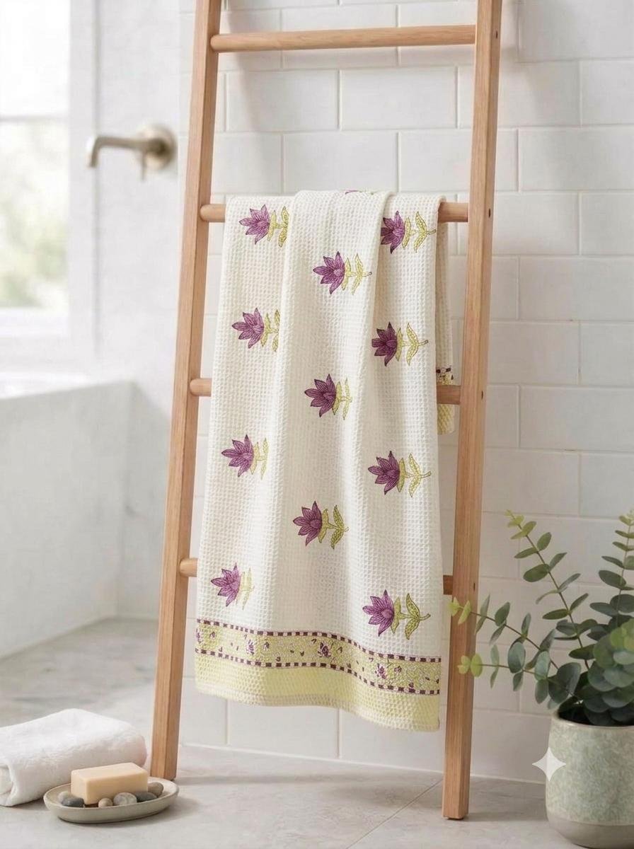 Cotton Hand Block Printed Bath Towel