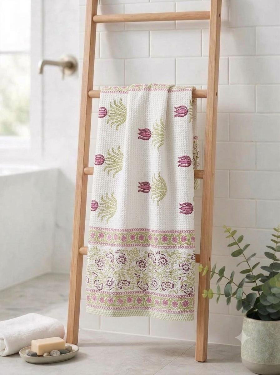 Cotton Hand Block Printed Bath Towel
