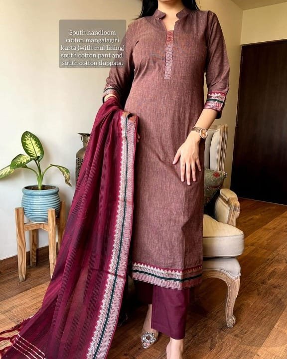 South Cotton Stitched Suit Set