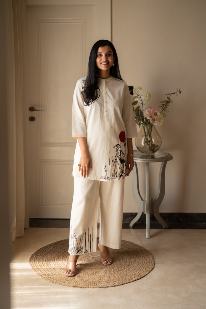 Cotton Flex Embroidered Cord Set
