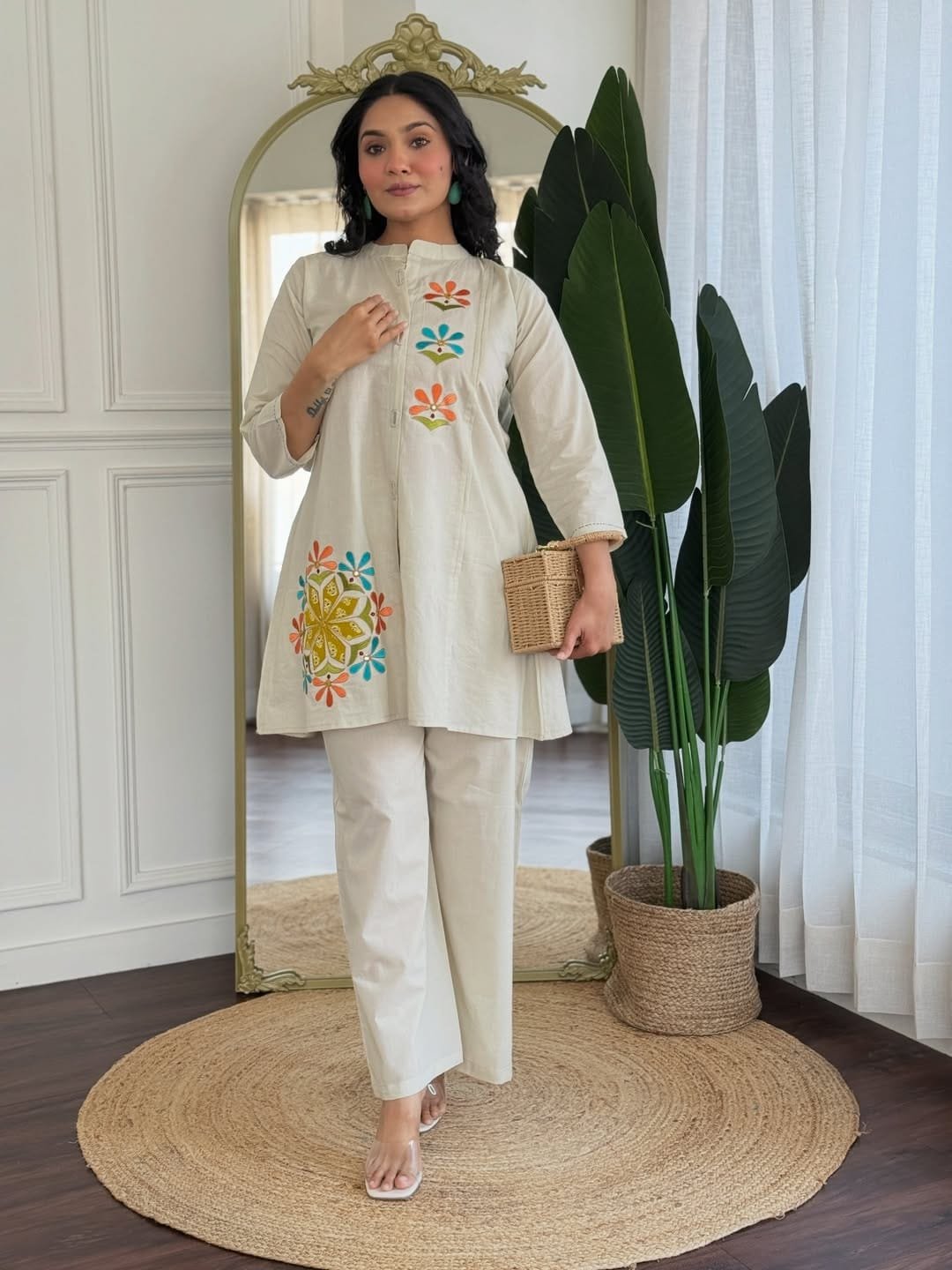 Cotton Flex Embroidered Cord Set