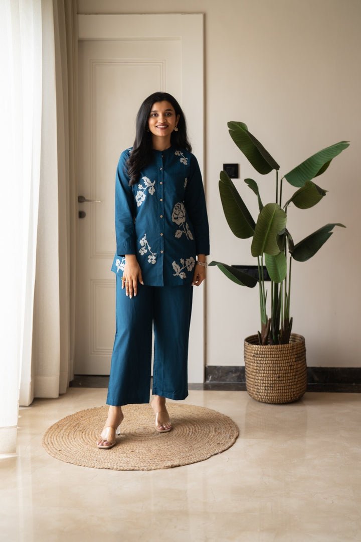 Cotton Embroidered Cord Set