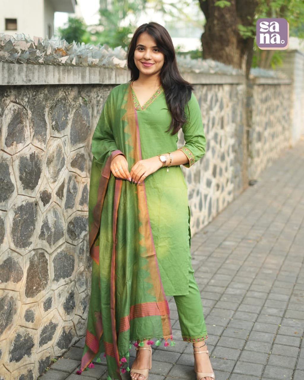 Cotton Khadi Embroidered Stitched Suit Set